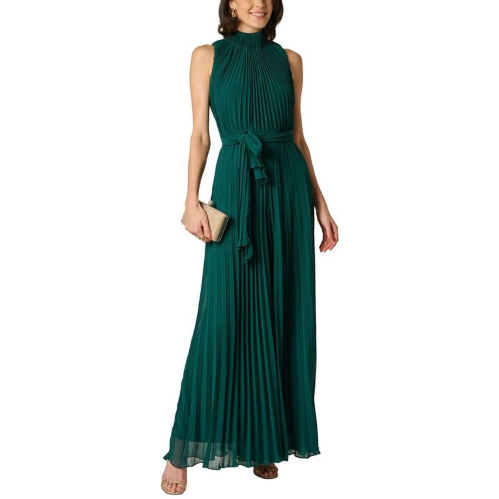 Aidan Mattox Womens Pleated Georgette Jumpsuit